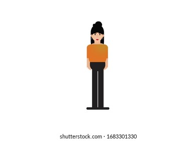 Character in flat design style isolated. Flat character cartoon vector illustration.