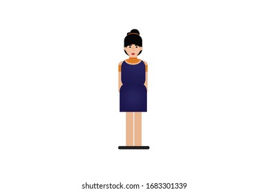 Character in flat design style isolated. Flat character cartoon vector illustration.