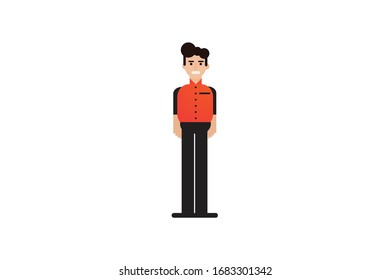 Zeichen im flachen Design-Stil einzeln. Flaches Zeichenkartoon Vektorillustration Illustration.