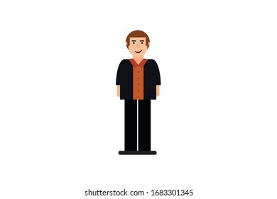 Character in flat design style isolated. Flat character cartoon vector illustration.