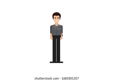 Character in flat design style isolated. Flat character cartoon vector illustration.