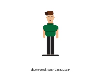 Character in flat design style isolated. Flat character cartoon vector illustration.