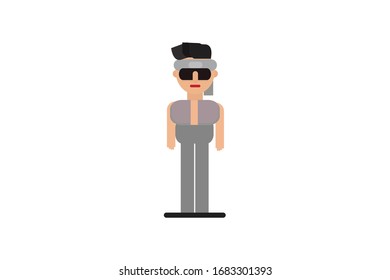 Character in flat design style isolated. Flat character cartoon vector illustration.