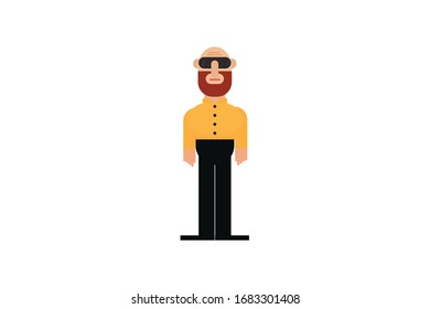 Carácter de diseño plano aislado. Dibujo vectorial de carácter plano.