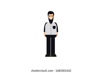 Character in flat design style isolated. Flat character cartoon vector illustration.