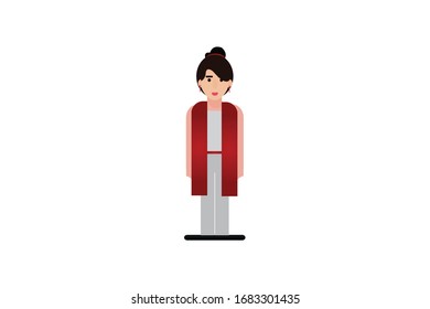 Character in flat design style isolated. Flat character cartoon vector illustration.