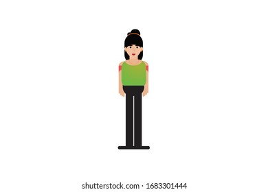 Character in flat design style isolated. Flat character cartoon vector illustration.