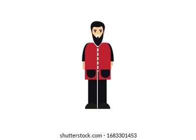 Carácter de diseño plano aislado. Dibujo vectorial de carácter plano.