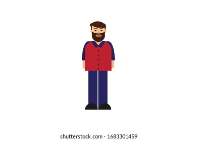 Character in flat design style isolated. Flat character cartoon vector illustration.