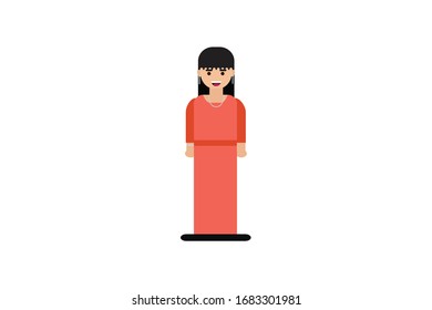 Zeichen im flachen Design-Stil einzeln. Flaches Zeichenkartoon Vektorillustration Illustration.