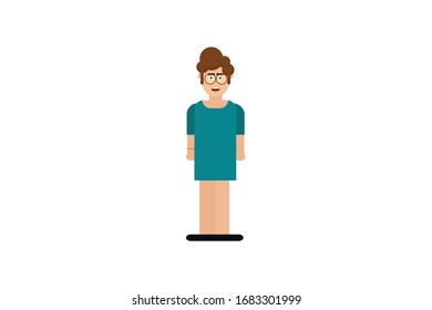 Character in flat design style isolated. Flat character cartoon vector illustration.