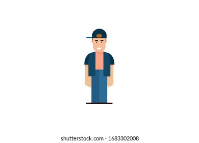 Zeichen im flachen Design-Stil einzeln. Flaches Zeichenkartoon Vektorillustration Illustration.