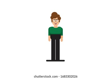 Character in flat design style isolated. Flat character cartoon vector illustration.