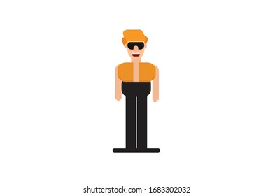 Character in flat design style isolated. Flat character cartoon vector illustration.
