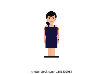 Character in flat design style isolated. Flat character cartoon vector illustration.