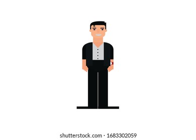 Zeichen im flachen Design-Stil einzeln. Flaches Zeichenkartoon Vektorillustration Illustration.