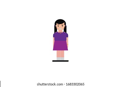 Character in flat design style isolated. Flat character cartoon vector illustration.