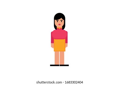 Character in flat design style isolated. Flat character cartoon vector illustration.
