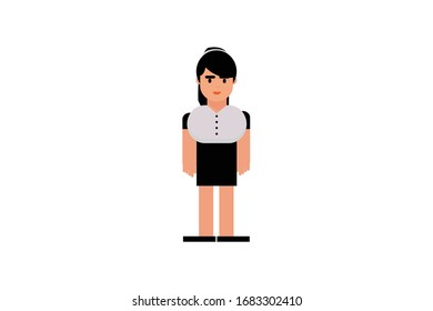 Character in flat design style isolated. Flat character cartoon vector illustration.