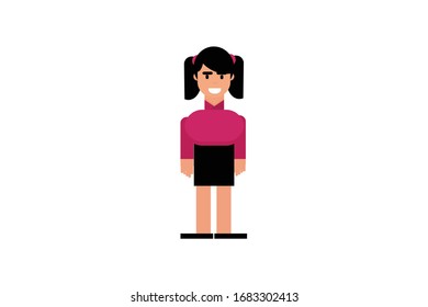 Character in flat design style isolated. Flat character cartoon vector illustration.