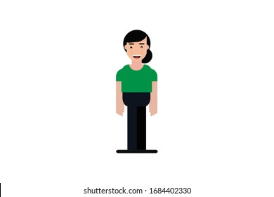 Character in flat design style isolated. Flat character cartoon vector illustration.