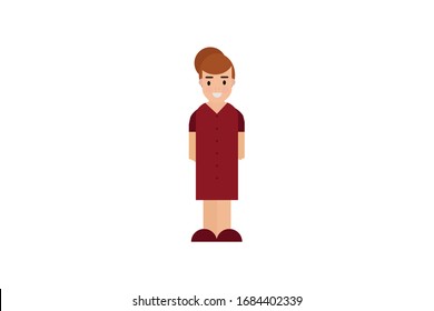 Character in flat design style isolated. Flat character cartoon vector illustration.