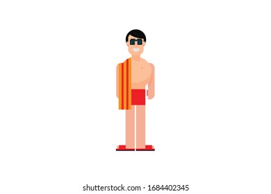 Zeichen im flachen Design-Stil einzeln. Flaches Zeichenkartoon Vektorillustration Illustration.