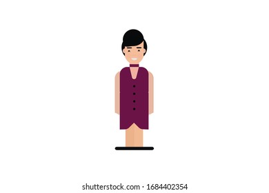 Character in flat design style isolated. Flat character cartoon vector illustration.