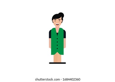 Character in flat design style isolated. Flat character cartoon vector illustration.