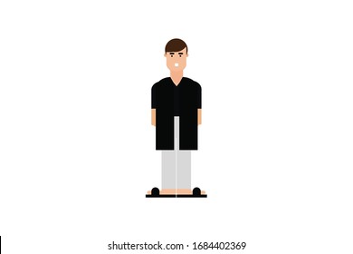 Character in flat design style isolated. Flat character cartoon vector illustration.