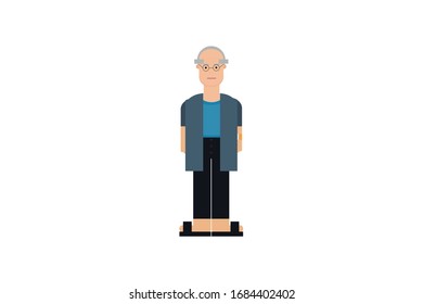 Character in flat design style isolated. Flat character cartoon vector illustration.