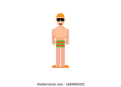 Character in flat design style isolated. Flat character cartoon vector illustration.