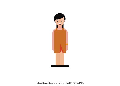 Character in flat design style isolated. Flat character cartoon vector illustration.