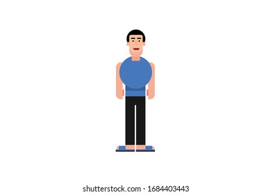 Character in flat design style isolated. Flat character cartoon vector illustration.