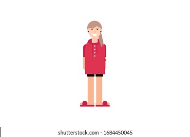 Character in flat design style isolated. Flat character cartoon vector illustration.