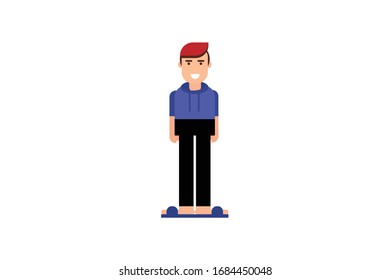 Character in flat design style isolated. Flat character cartoon vector illustration.