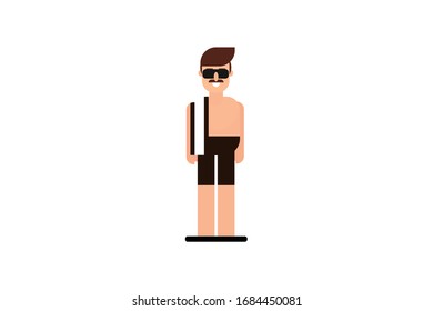 Character in flat design style isolated. Flat character cartoon vector illustration.