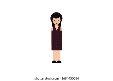 Character in flat design style isolated. Flat character cartoon vector illustration.
