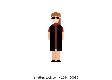 Character in flat design style isolated. Flat character cartoon vector illustration.