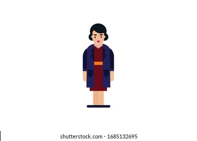 Character in flat design style isolated. Flat character cartoon vector illustration.