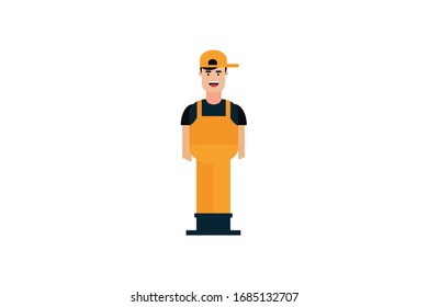 Character in flat design style isolated. Flat character cartoon vector illustration.