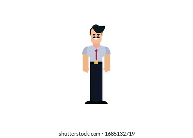 Character in flat design style isolated. Flat character cartoon vector illustration.