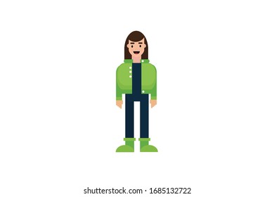 Character in flat design style isolated. Flat character cartoon vector illustration.