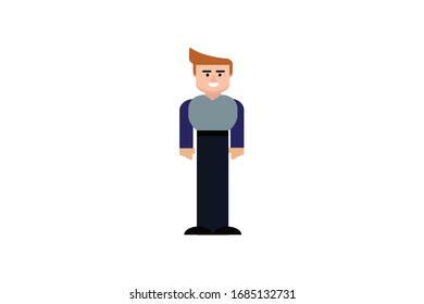 Character in flat design style isolated. Flat character cartoon vector illustration.