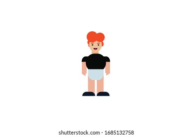 Character in flat design style isolated. Flat character cartoon vector illustration.