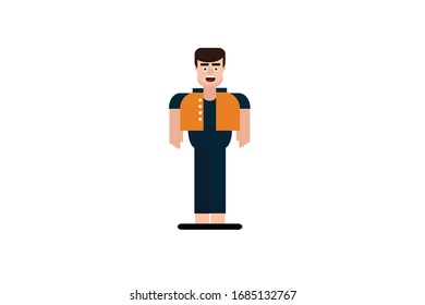 Character in flat design style isolated. Flat character cartoon vector illustration.