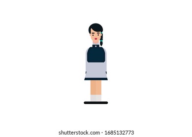 Character in flat design style isolated. Flat character cartoon vector illustration.