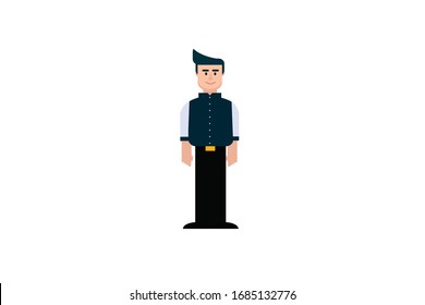 Carácter de diseño plano aislado. Dibujo vectorial de carácter plano.