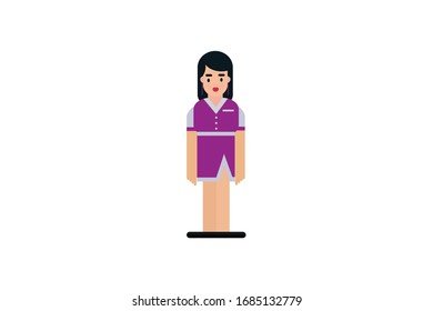 Character in flat design style isolated. Flat character cartoon vector illustration.