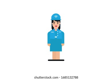 Character in flat design style isolated. Flat character cartoon vector illustration.